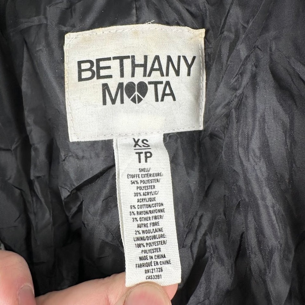 Bethany Mota Double Breasted Black and White Swing Pea Coat‎ Jacket Women's XS - Picture 3 of 9